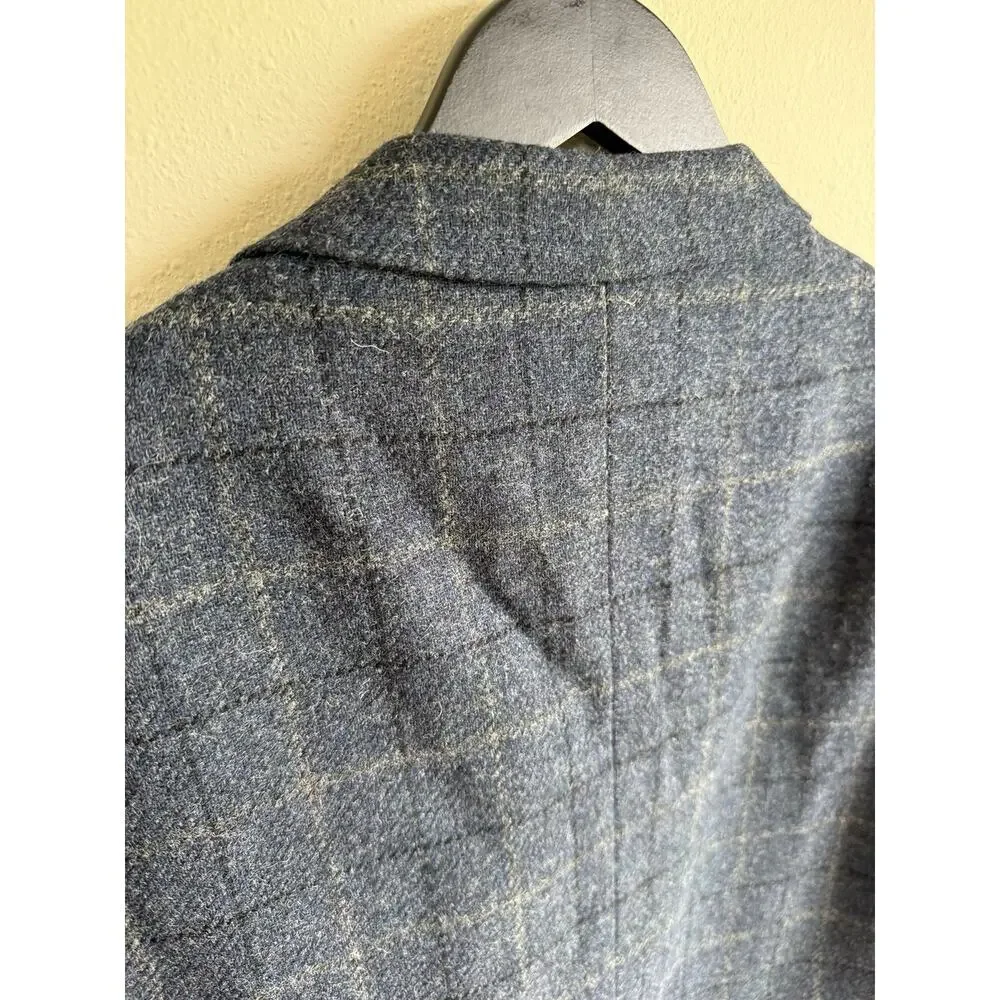 Brooks Brothers Blazer Mens 46R Navy Regent Windowpane Sport Coat